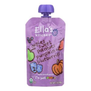 Ella's Kitchen Baby Food - Apples, Sweet Potatoes, Pumpkin And Blueberries - Case Of 12 - 3.5 Oz.