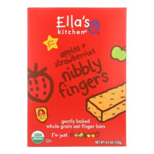 Ella's Kitchen Nibbly Fingers - Apples Strawberries - Case Of 12 - 4.4 Oz.