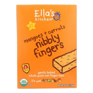 Ella's Kitchen Nibbly Fingers - Mangoes Carrots - Case Of 12 - 4.4 Oz.