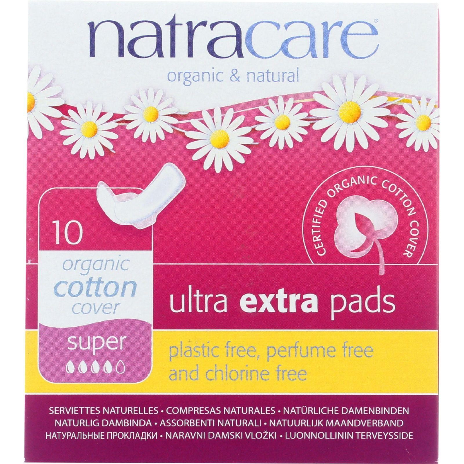 Natracare Ultra Extra Pads W/wings - Super - 10 Count