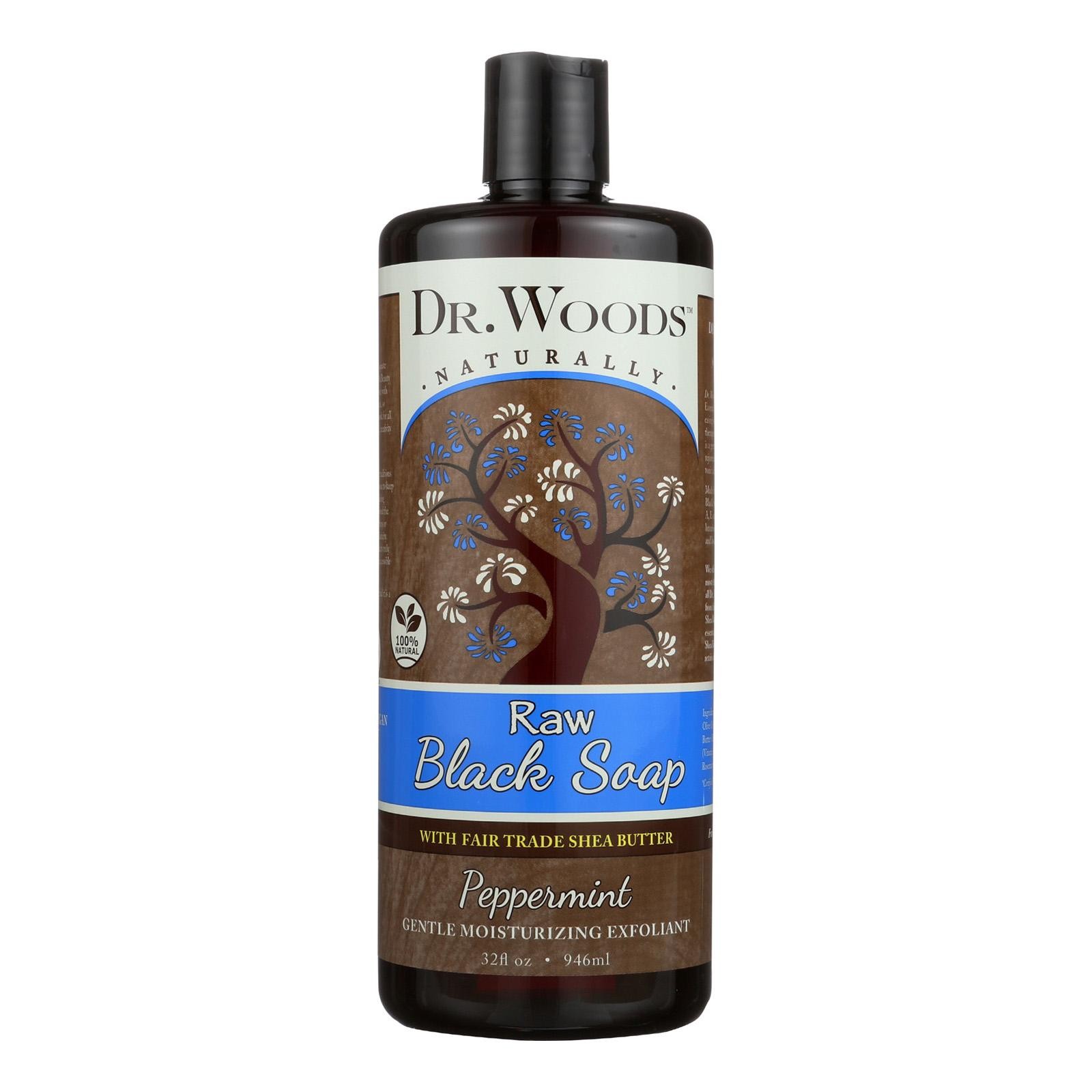 Dr. Woods Naturals Black Soap - Shea Vision - Peppermint - 32 Oz