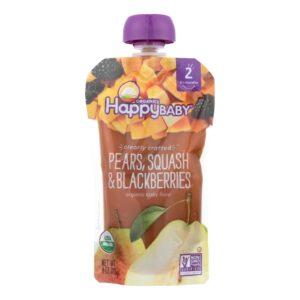 Happy Baby Happy Baby Clearly Crafted - Pears, Squash And Blackberries - Case Of 16 - 4 Oz.