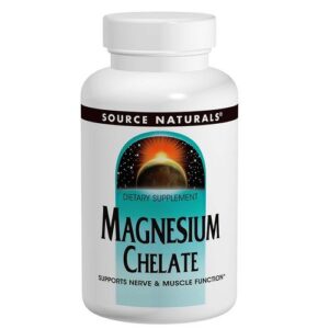 Source Naturals Magnésio quelato 100 mg do elemento 250 Tabletes