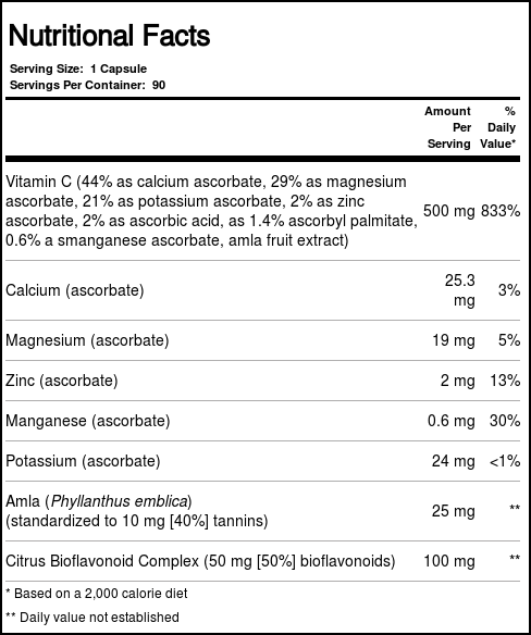 Pioneer Vitamina C 500 mg Complexo 90 Cápsulas Vegetarianas - Imagem 4