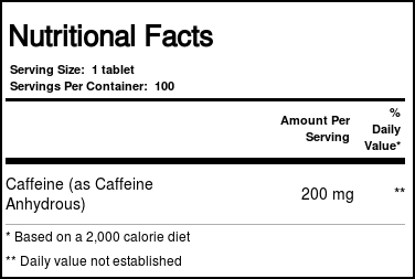 AllMax Nutrition Caffeine - 200 mg - 100 Tabletes - Imagem 3
