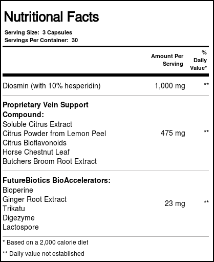 Futurebiotics VeinFactors 90 Cápsulas - Imagem 5
