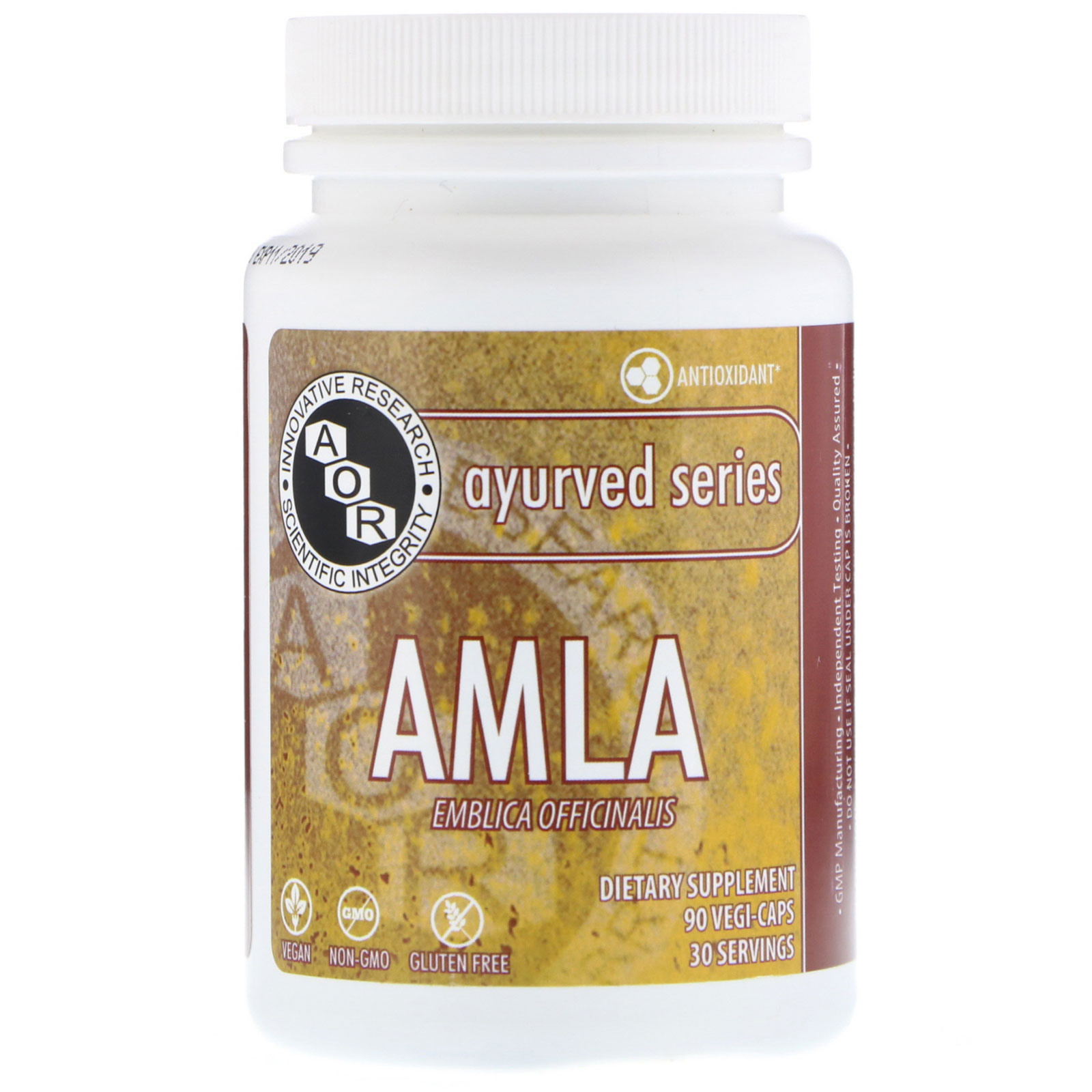 Advanced Orthomolecular Research AOR, Ayurved Series, AMLA Emblica Officinalis, 90 Veggie Caps