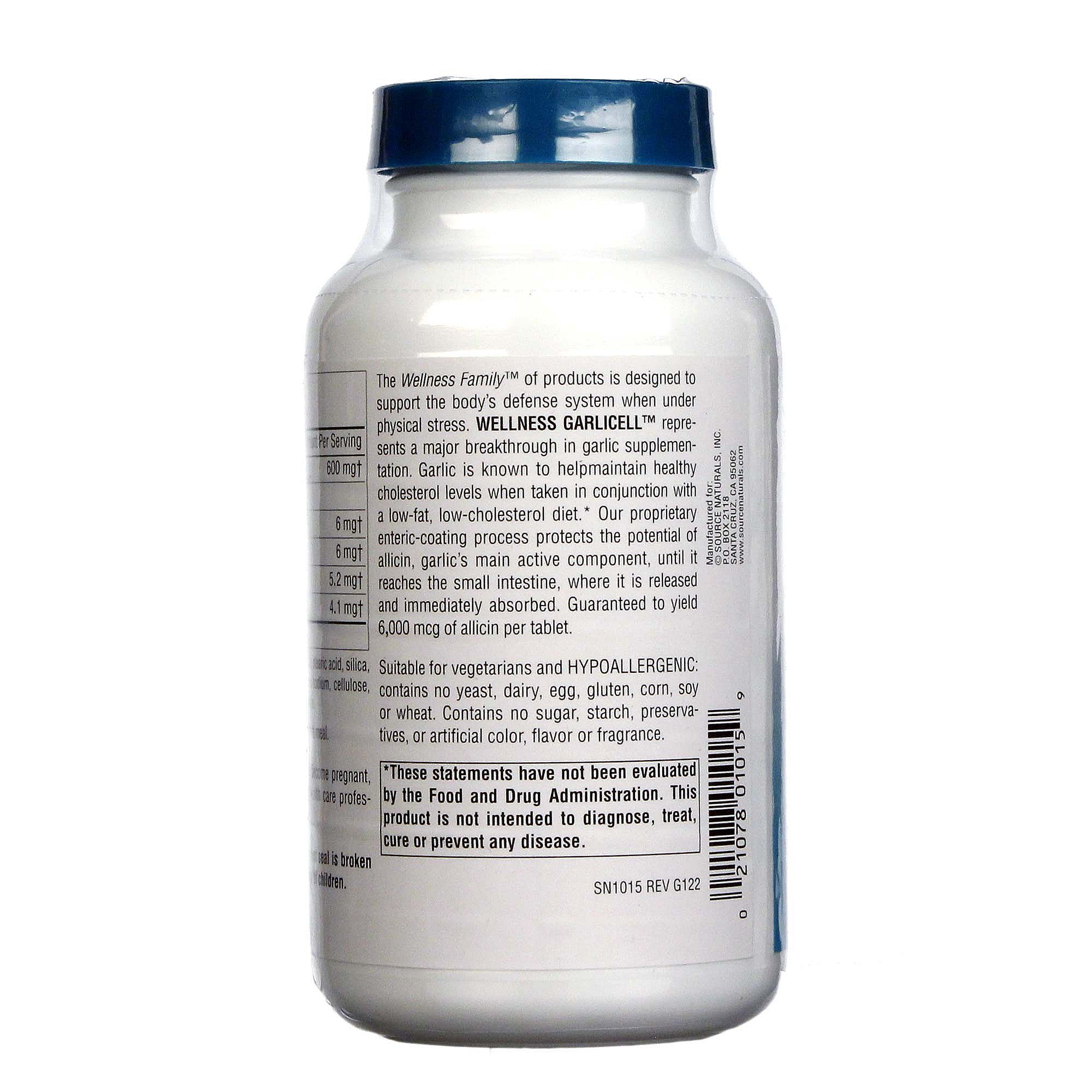 Source Naturals Wellness Alhoell 180 Tabletes - Imagem 3