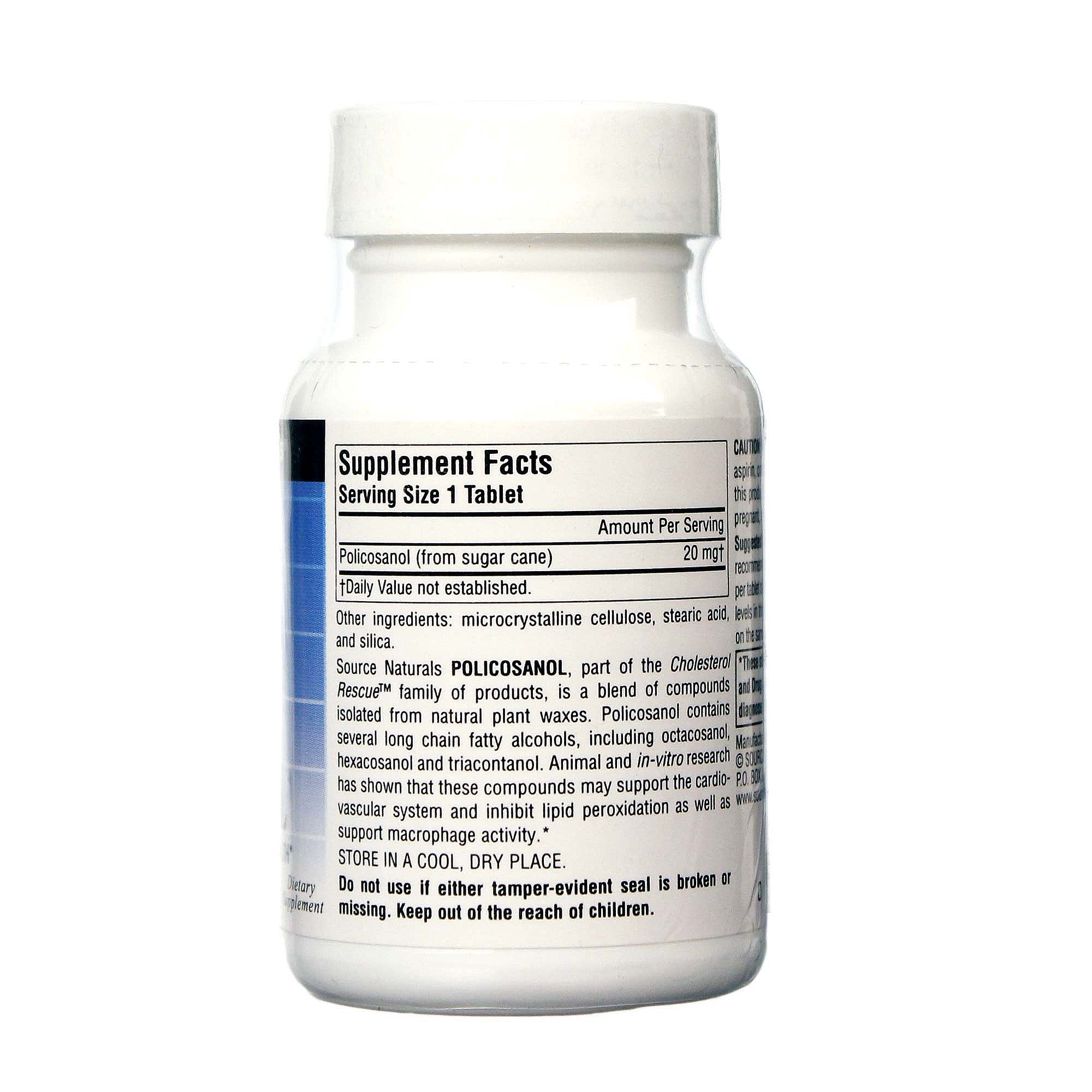 Source Naturals Policosanol 20 mg 30 Tabletes - Imagem 2