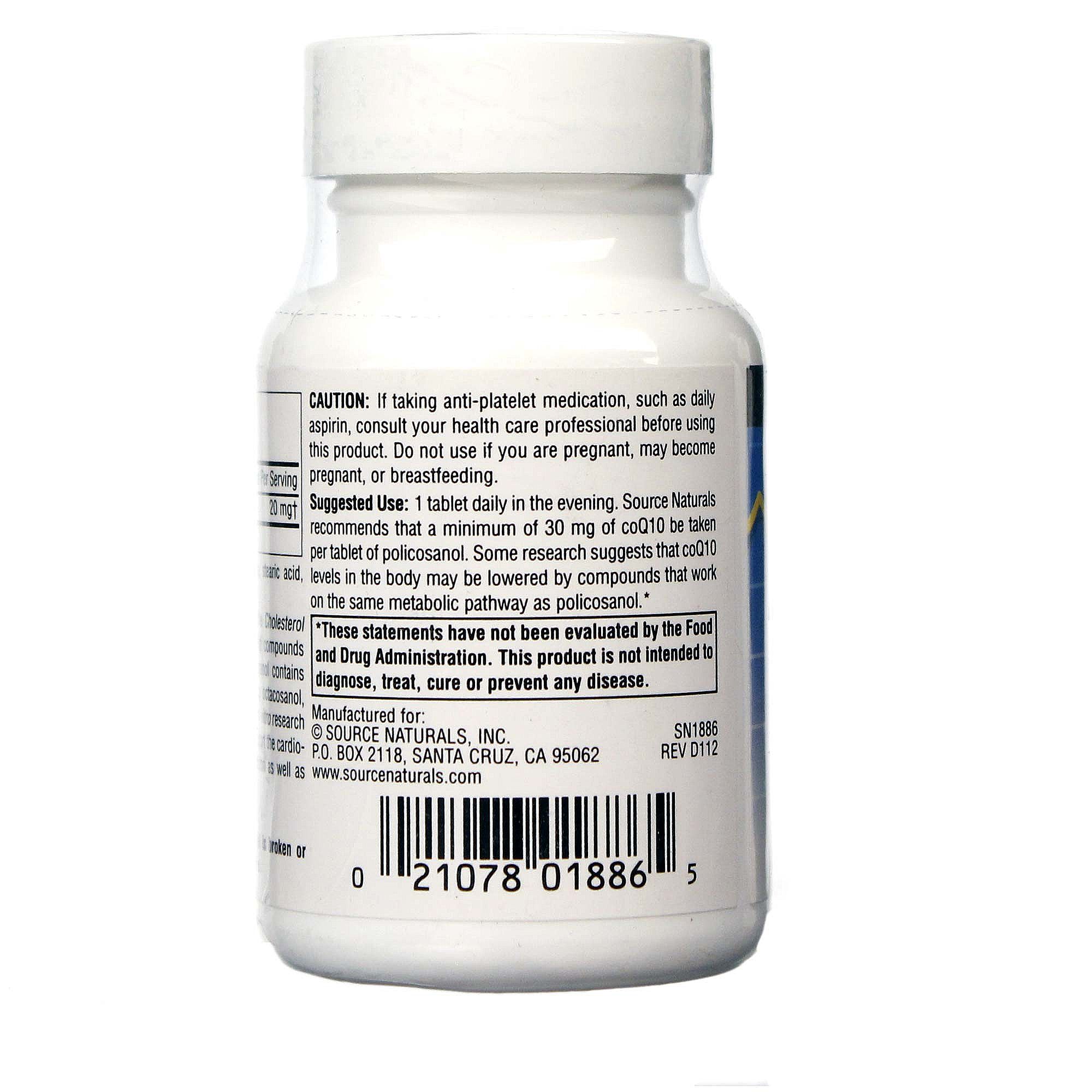Source Naturals Policosanol 20 mg 30 Tabletes - Imagem 3