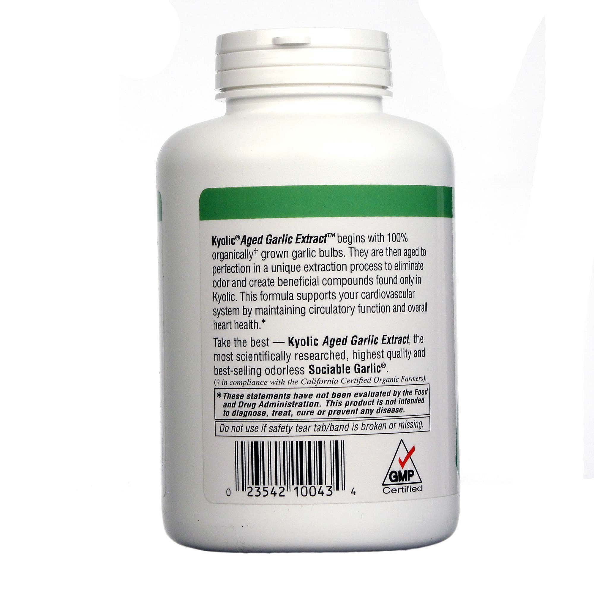 Kyolic Fórmula Kyolic 100 Extrato de alho Cardiovascular - levedura livre 300 Cápsulas - Imagem 3