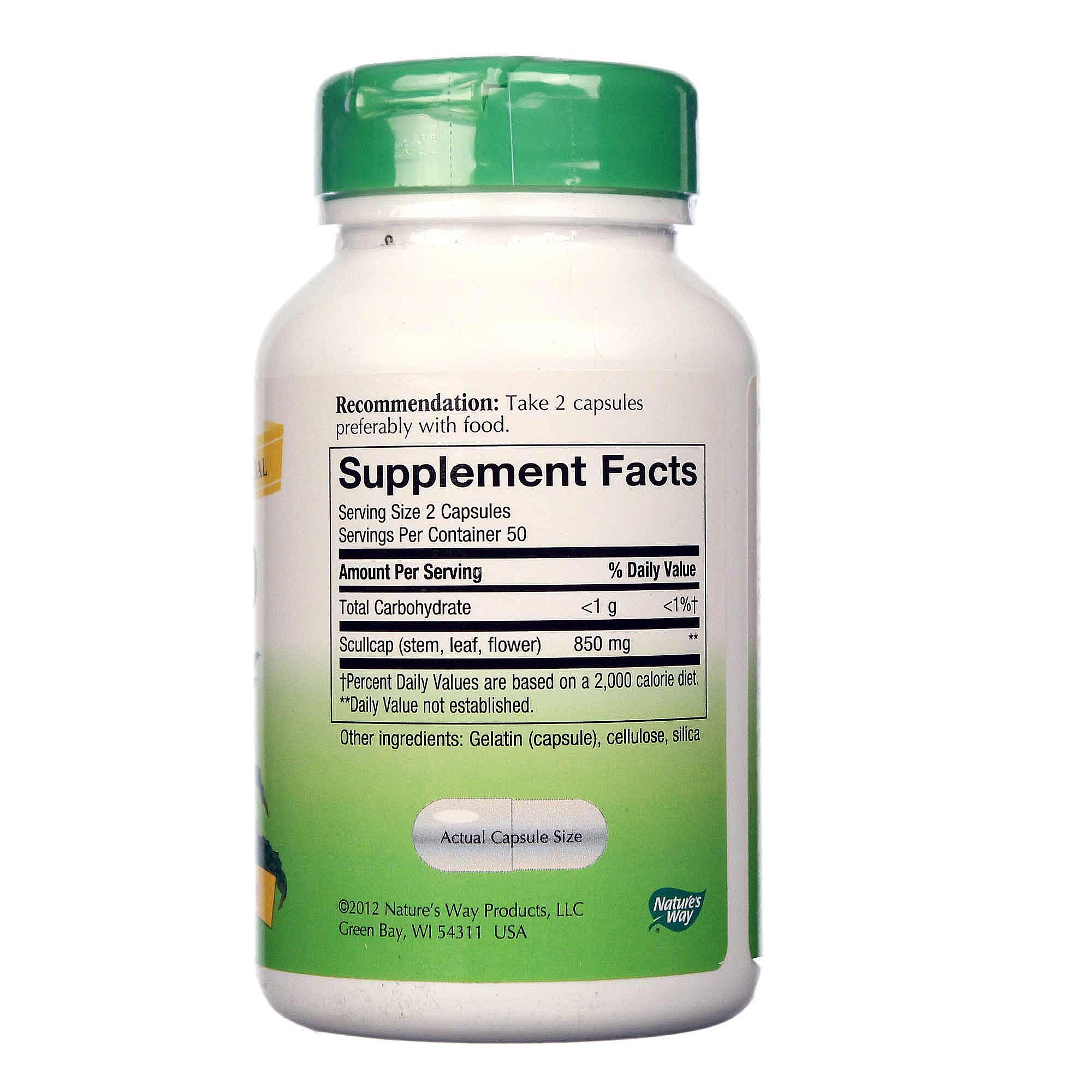 Nature's Way Scullcap Erva Cápsulas 100 Cápsulas - Imagem 2