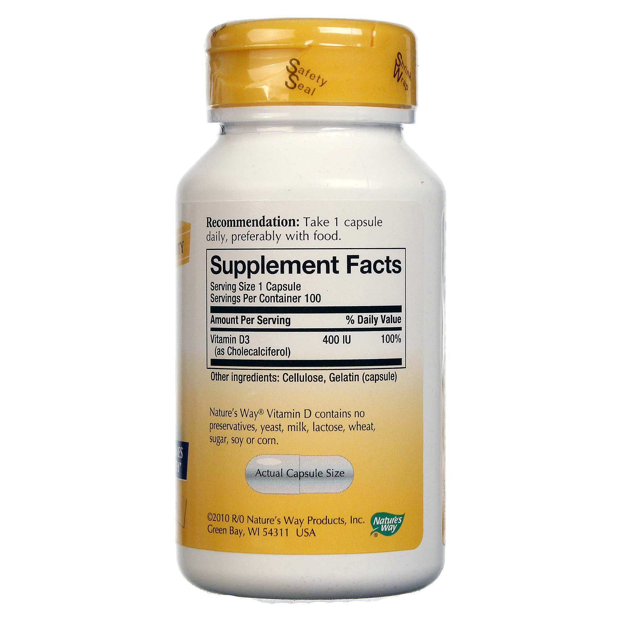 Nature's Way Dry Vitamina D Cápsulas 100 Cápsulas - Imagem 2