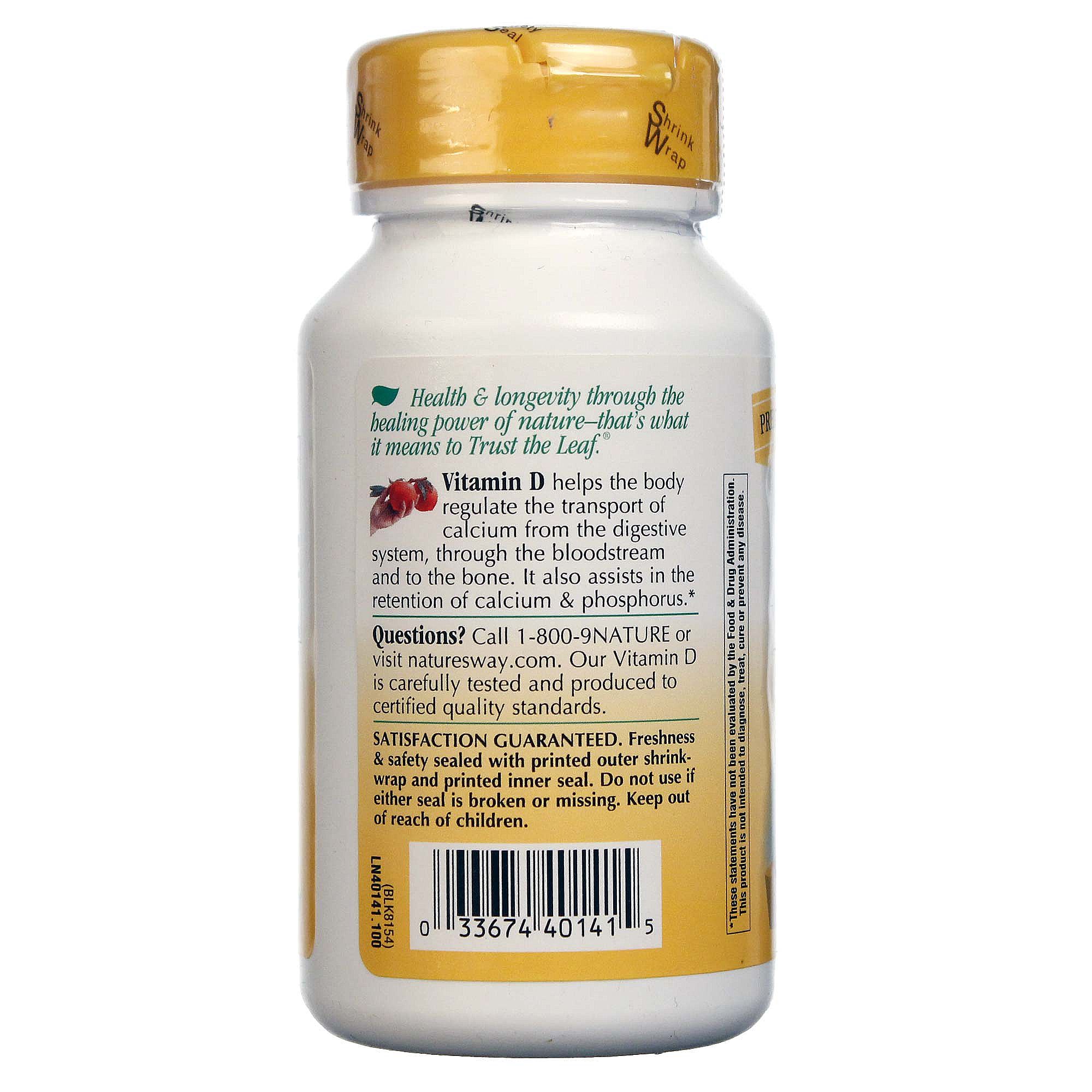 Nature's Way Dry Vitamina D Cápsulas 100 Cápsulas - Imagem 3