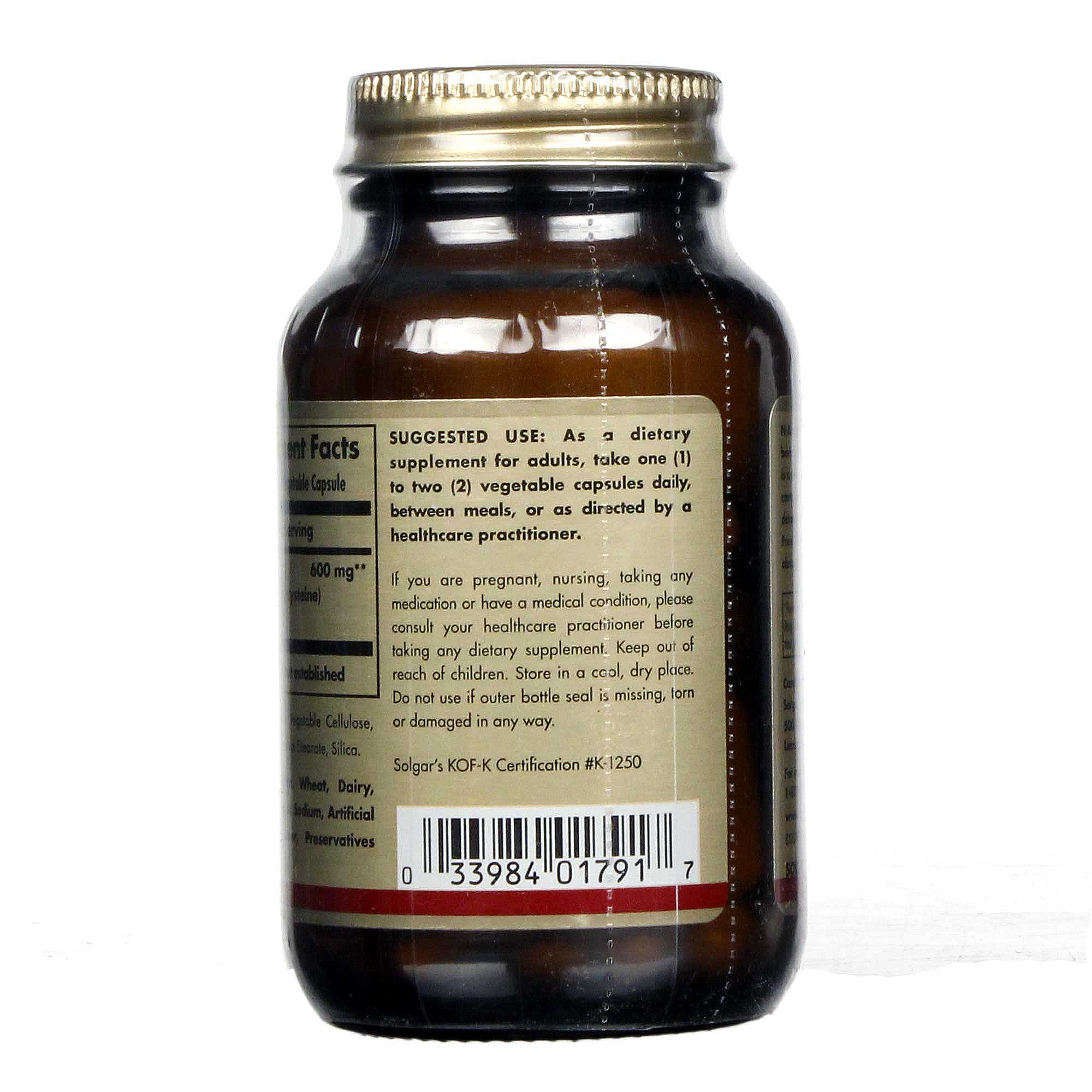 Solgar NAC 600 mg 60 Cápsulas Vegetarianas - Imagem 3