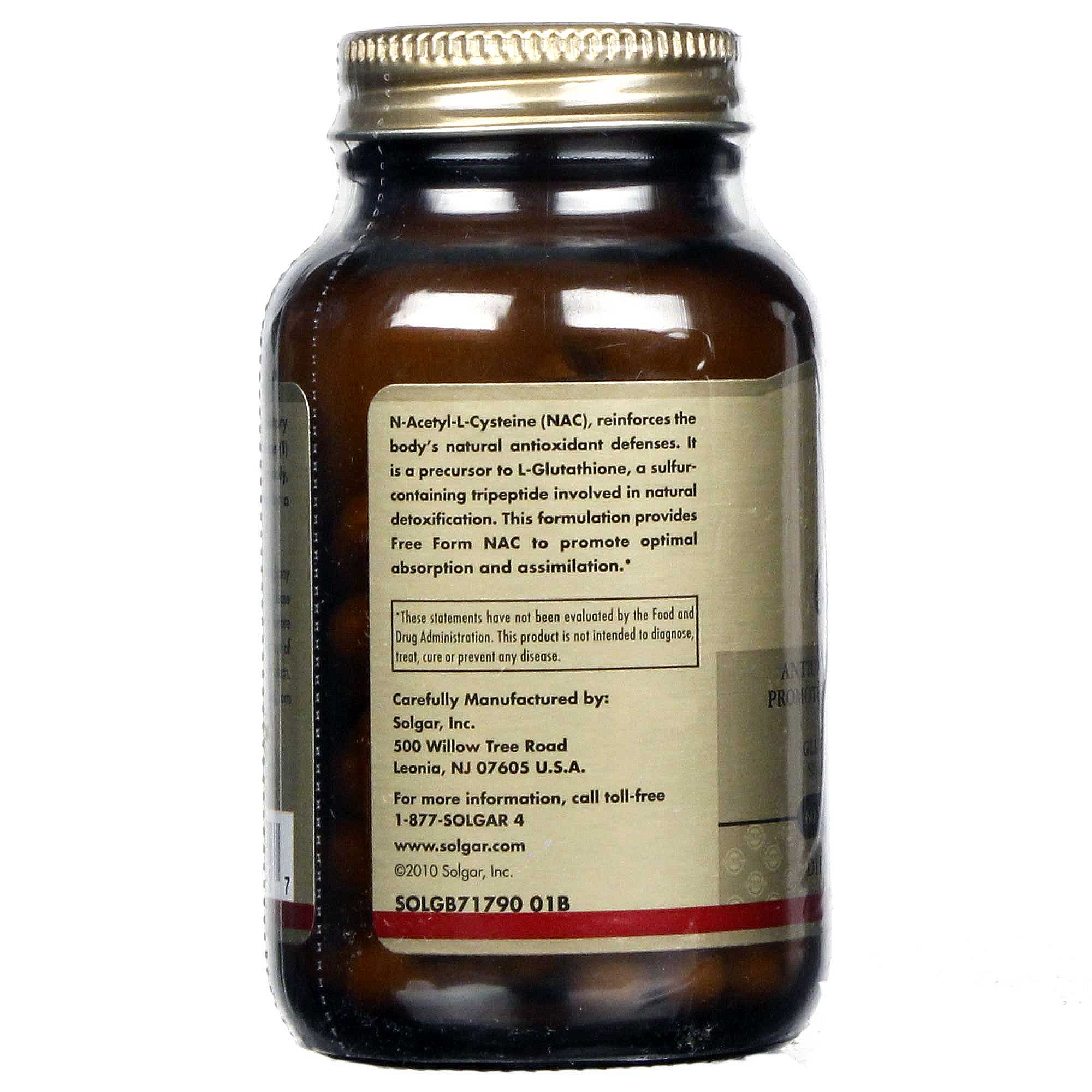 Solgar NAC 600 mg 60 Cápsulas Vegetarianas - Imagem 4