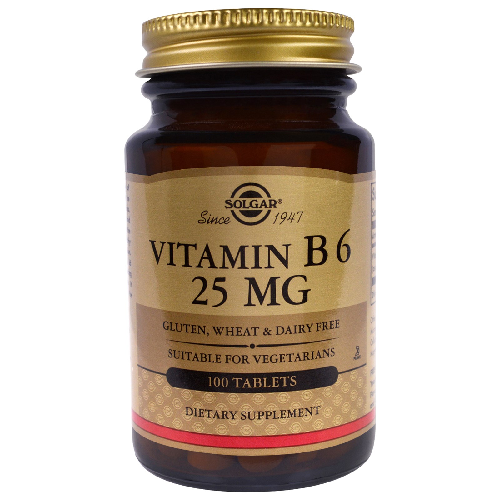 Solgar, Vitamina B6, 25 mg, 100 comprimidos