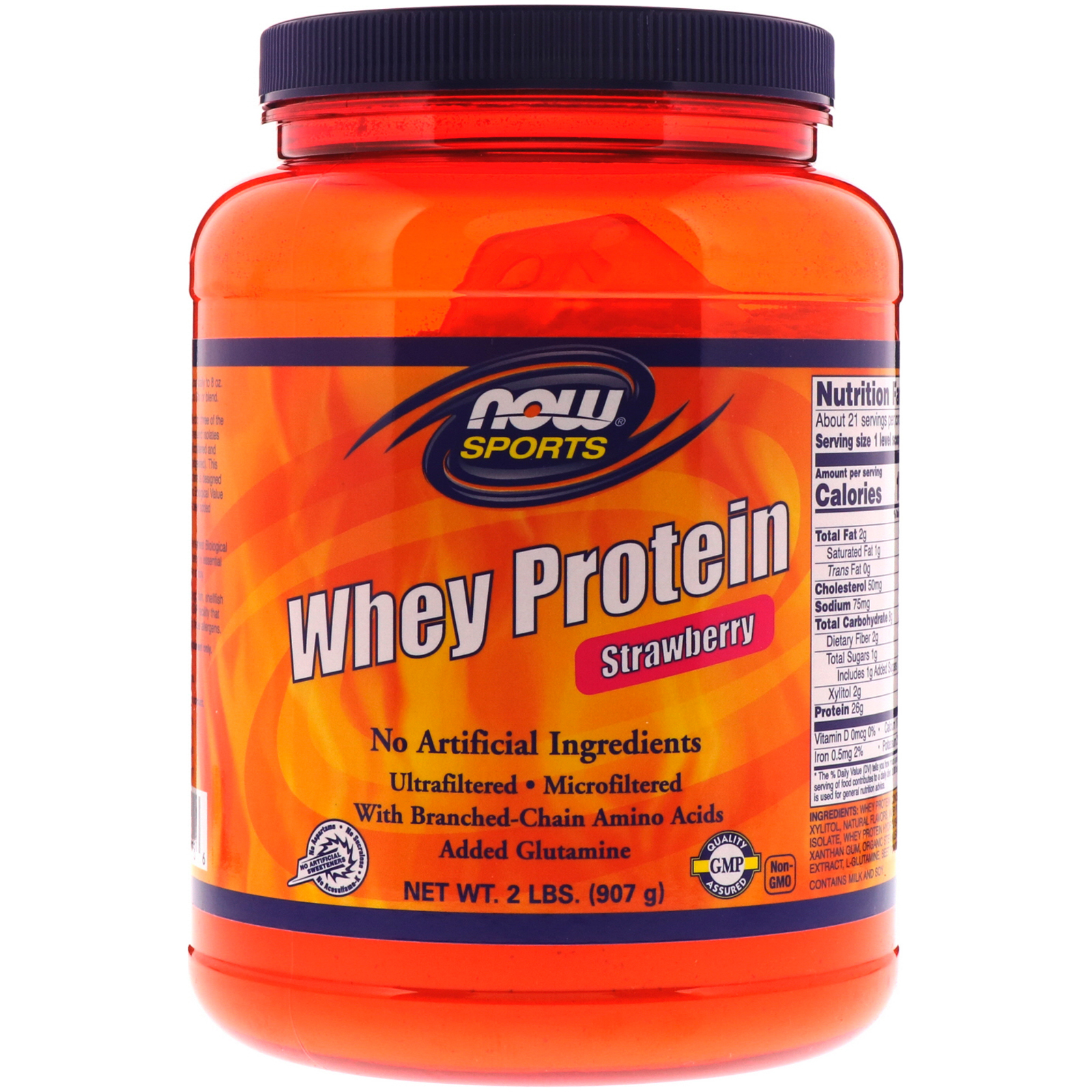 Now Foods, Sports, Whey Protein, Strawberry, 2 lbs (907 g)