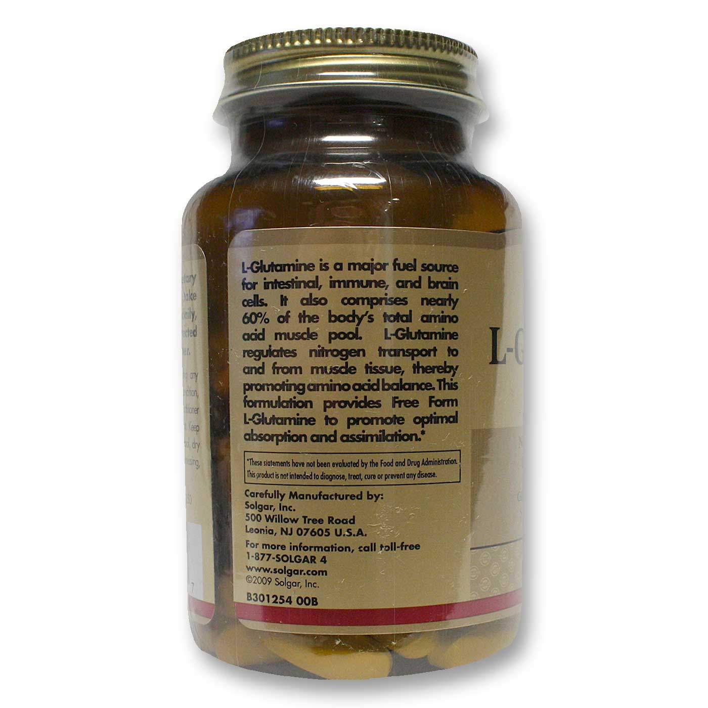 Solgar, L-Glutamina 1000 mg - 60 Tabletes - Imagem 2