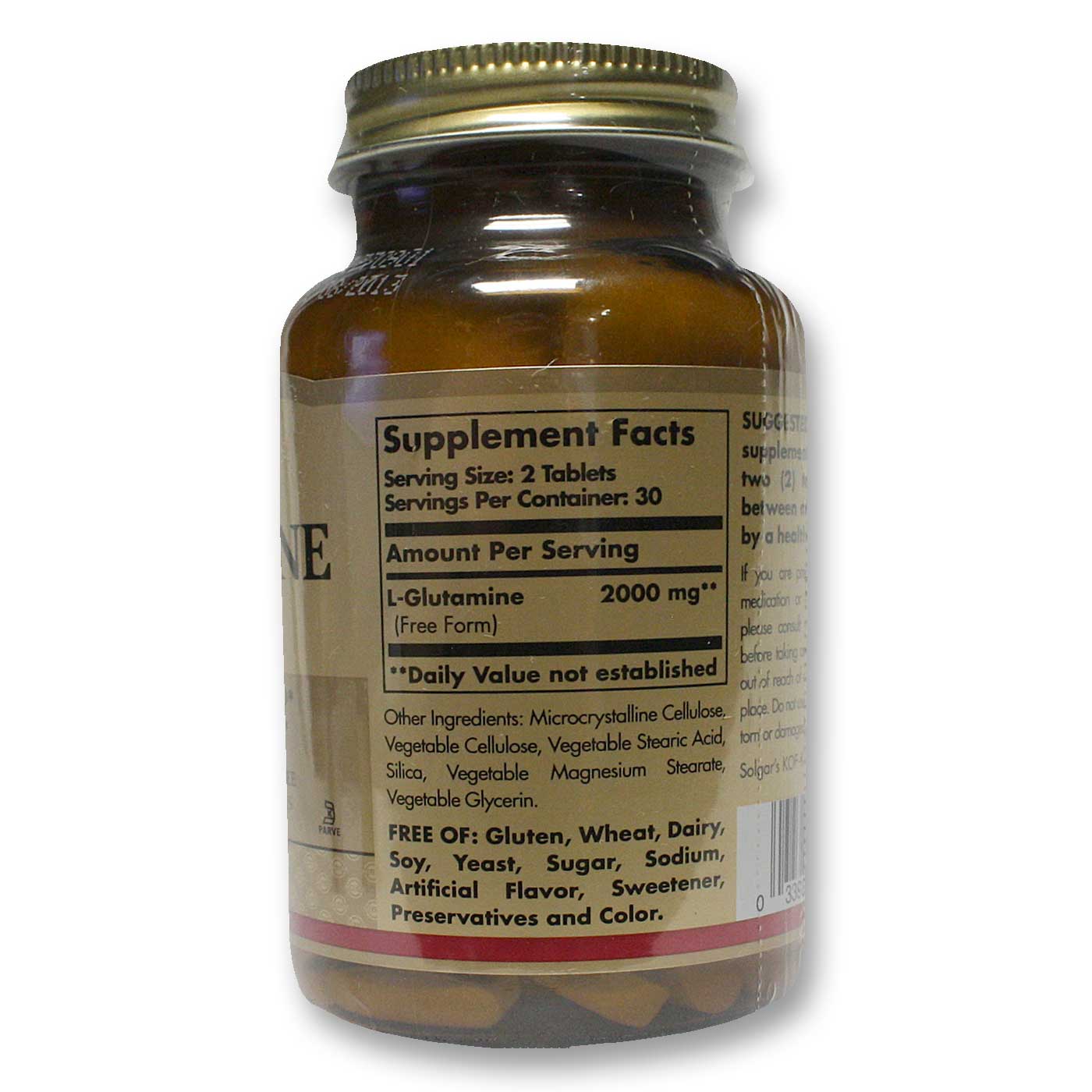 Solgar, L-Glutamina 1000 mg - 60 Tabletes - Imagem 3