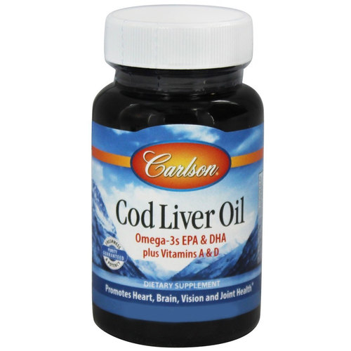 Carlson Labs Cod Liver Oil - mais A & D - 390 mg - 100 Cápsulas em Gel