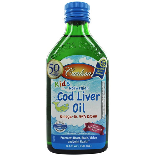 Carlson Labs Kid's Norwegian Cod Liver Oil, Chiclete - 8.4 fl oz