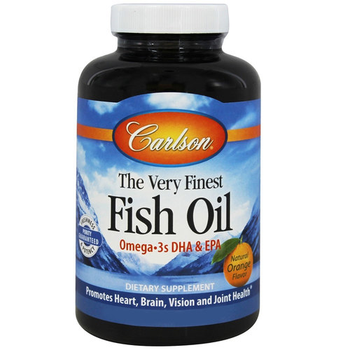Carlson Labs The Very Finest Óleo de Peixe, laranja - 1,000 mg - 240 Cápsulas em Gel