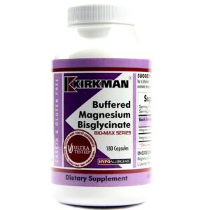 Kirkman Labs Buffered Magnésio Bisglycinate - 180 Cápsulas Vegetarianas
