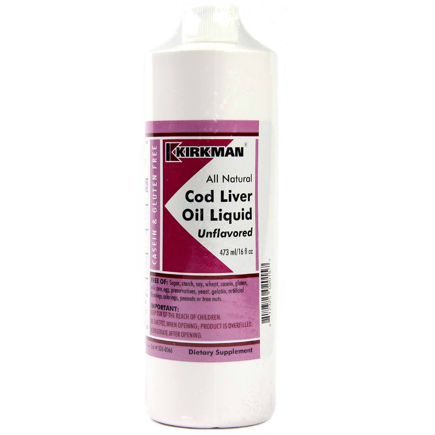 Kirkman Labs Cod Liver Oil, Sem sabor - 16 fl oz