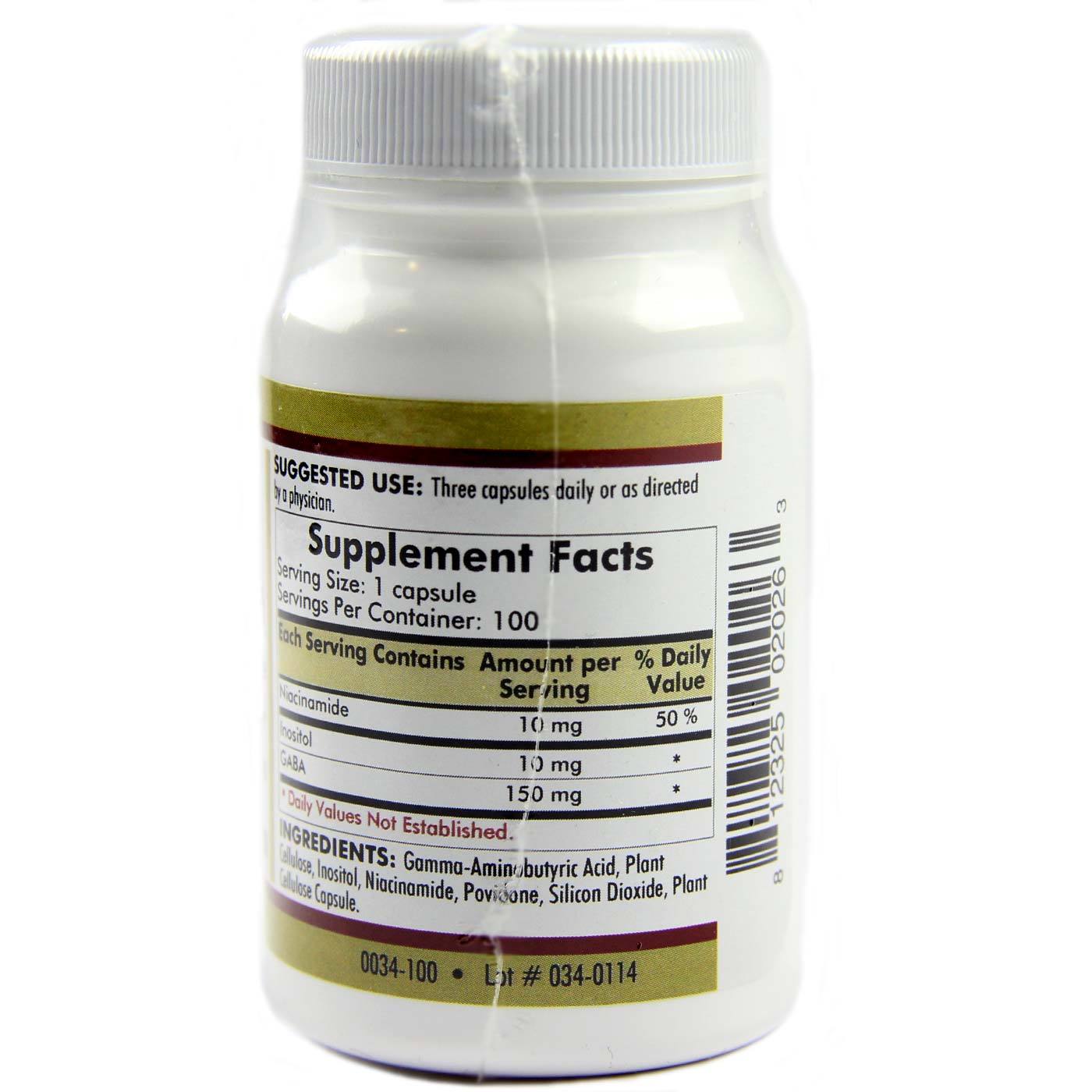 Kirkman Labs GABA com Niacinamide and Inositol, Hipoalergênico - 100 Cápsulas Vegetarianas - Imagem 2