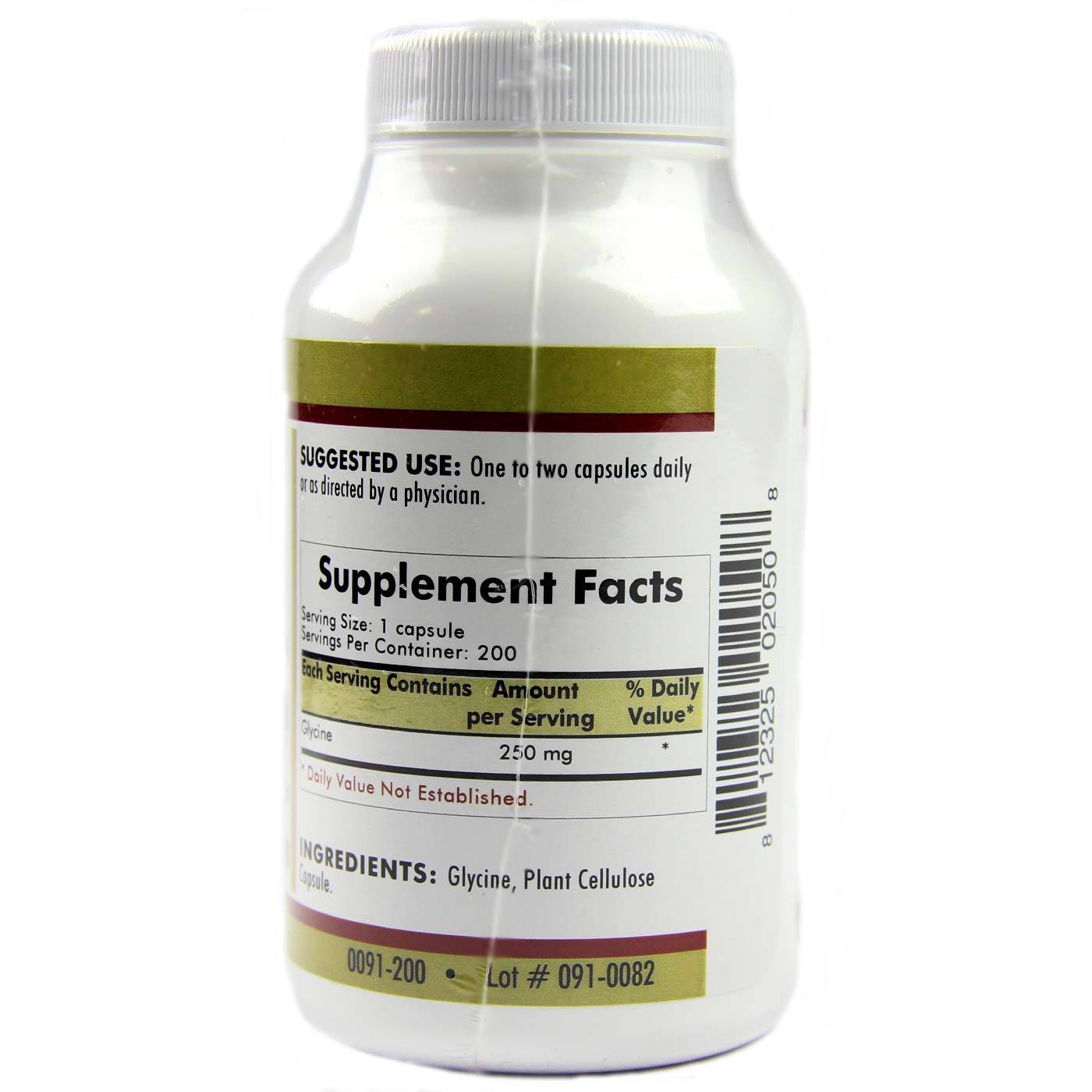 Kirkman Labs Glycine 250 Mg, Hipoalergênico - 200 Cápsulas Vegetarianas - Imagem 2