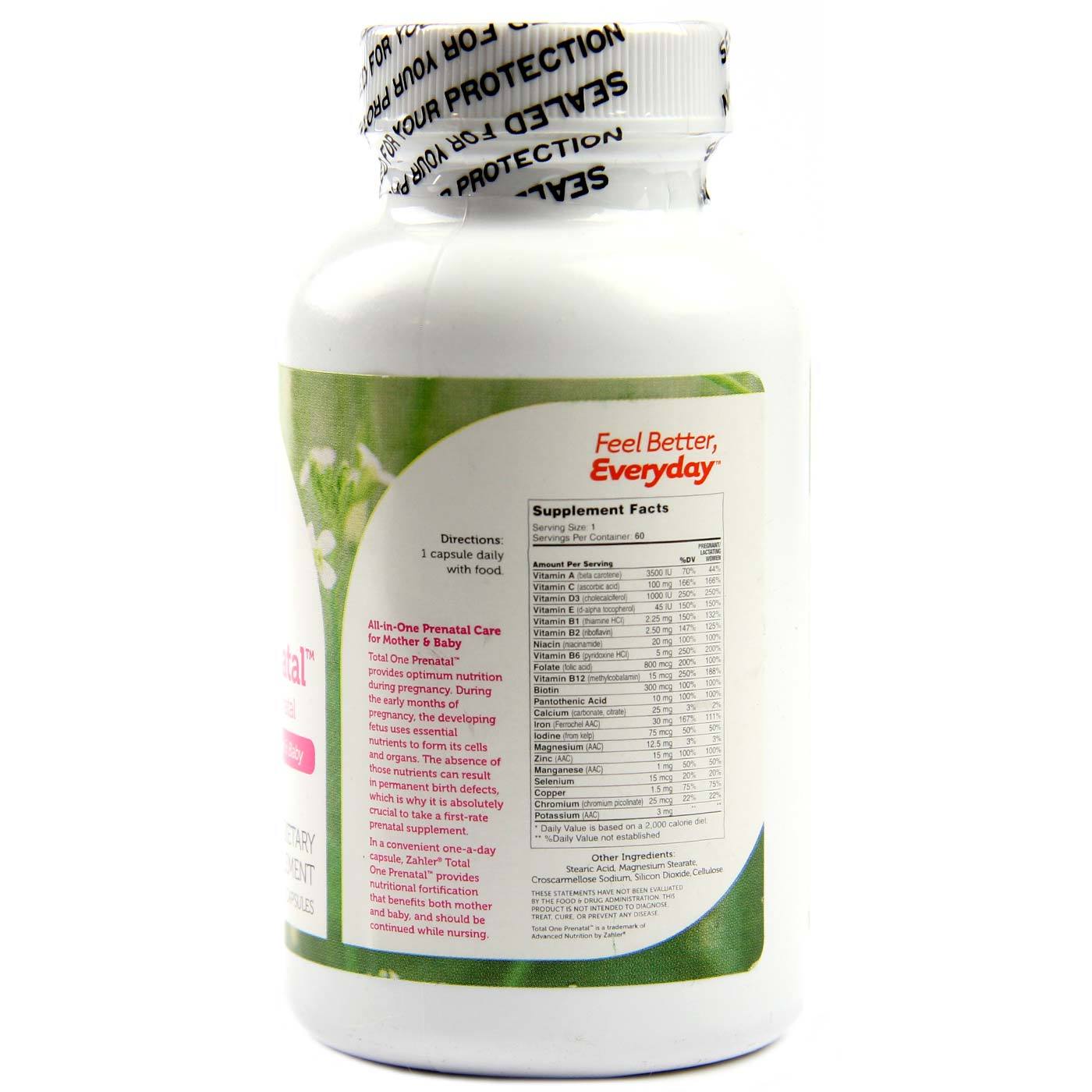 Total One Pré-natal Zahler 60 Cápsulas - Imagem 2