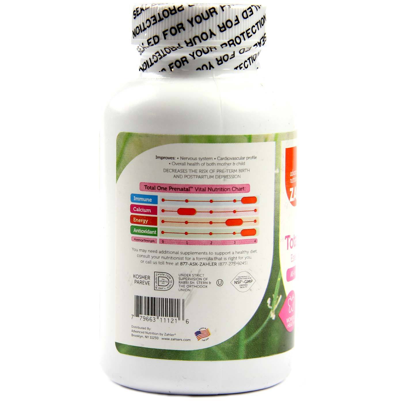 Total One Pré-natal Zahler 60 Cápsulas - Imagem 3