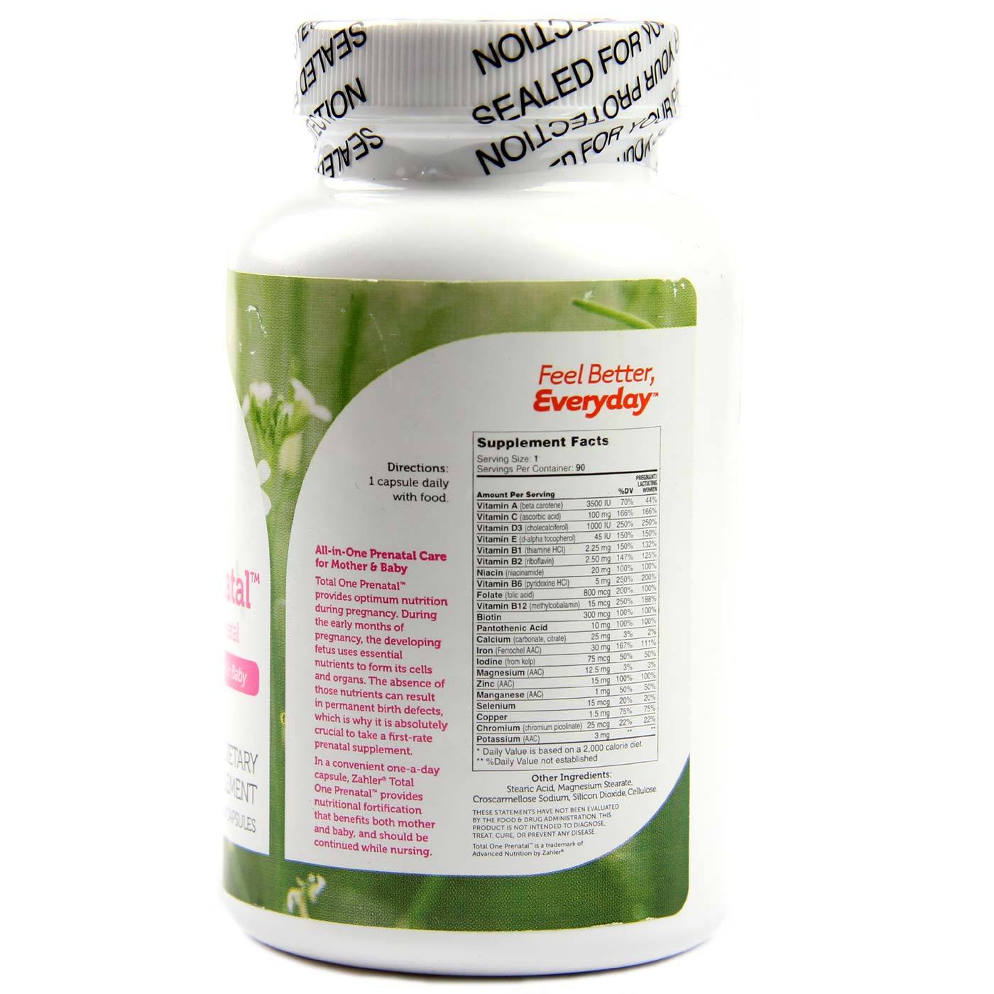 Total One Pré-natal Zahler 90 Cápsulas - Imagem 2