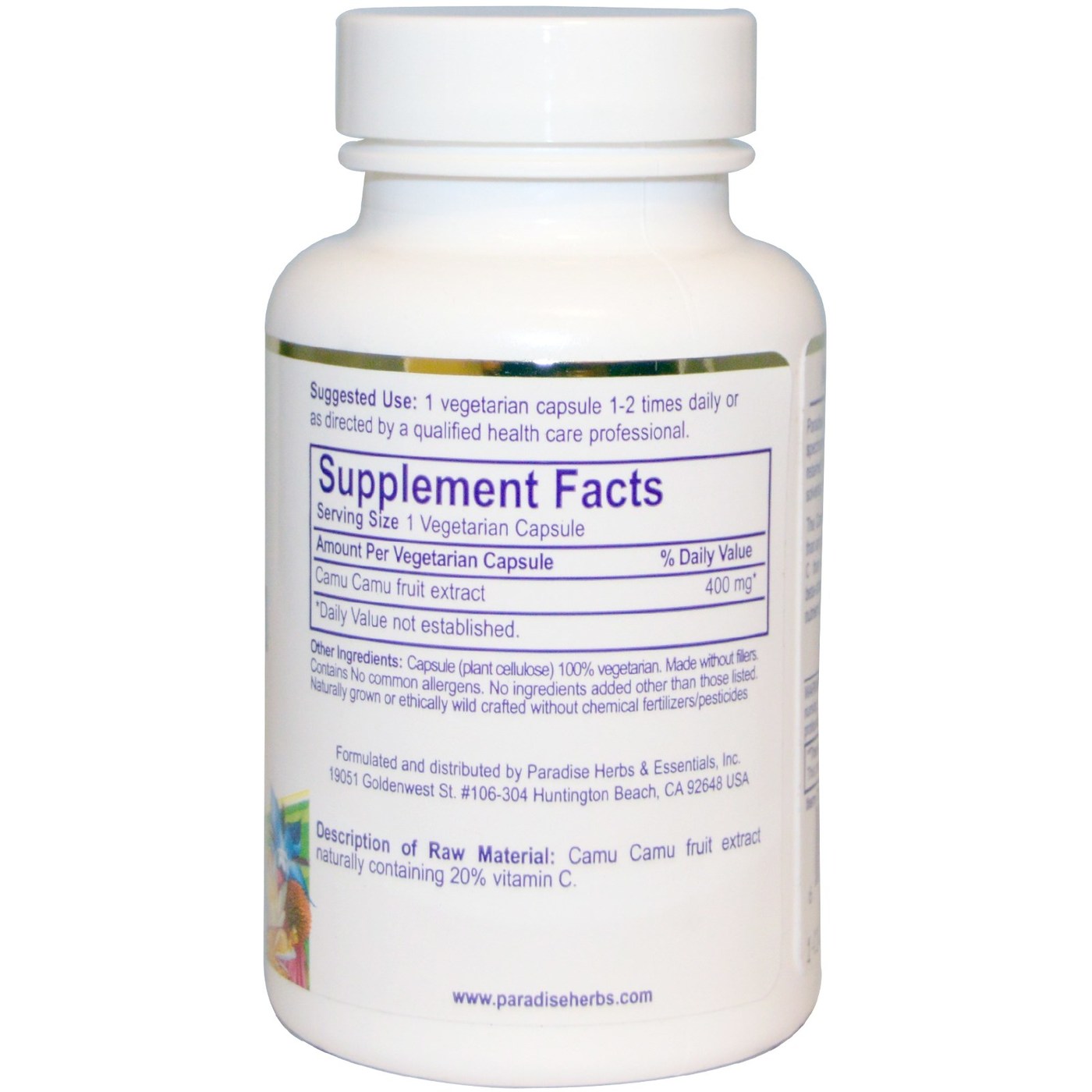 Paradise Ervas Camu Camu - 60 Cápsulas Vegetarianas - Imagem 2