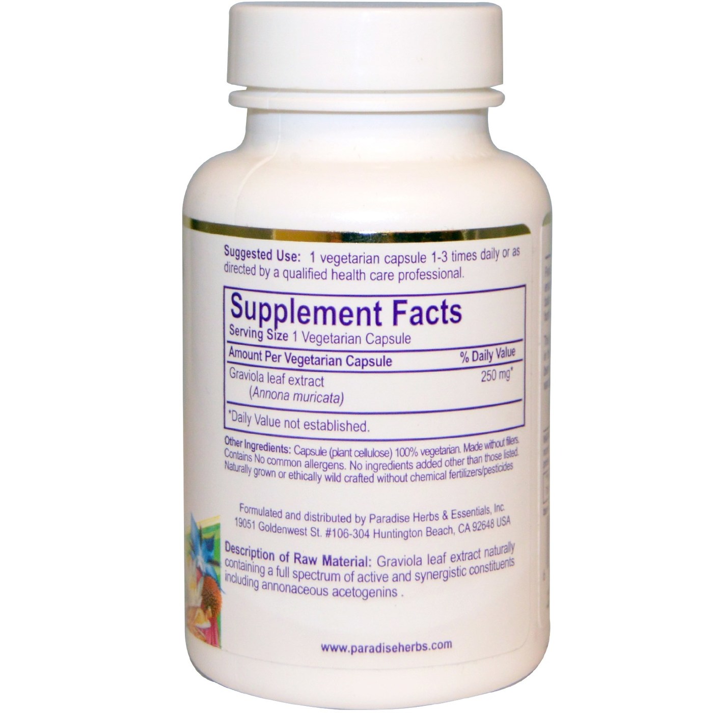 Paradise Ervas Brazilian Graviola Extract - 60 Cápsulas Vegetarianas - Imagem 2