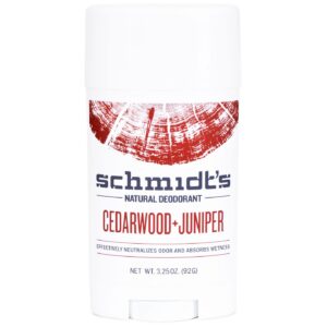 Schmidt's Natural Desodorante Stick Desodorante, Cedarwood + Juniper - 3.5 oz