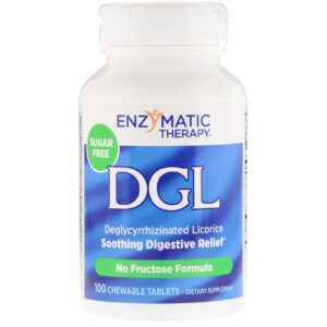 Enzymatic Therapy, DGL, alcaçuz deglicirrizinatado 3:1, 100 Tabletes mastigáveis