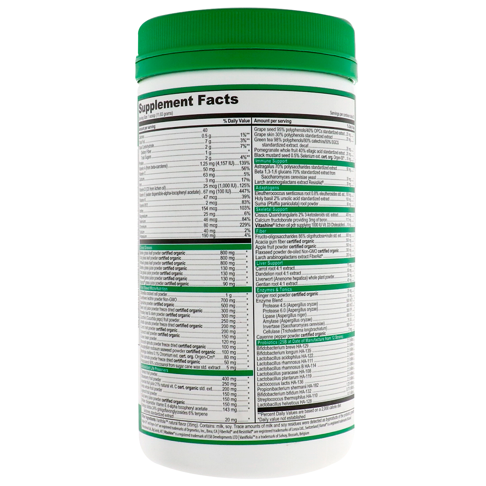 Vibrant Health, Green Vibrance + 25 Bilhões de Probióticos, Versão 16.0, 354,9 g - Imagem 2