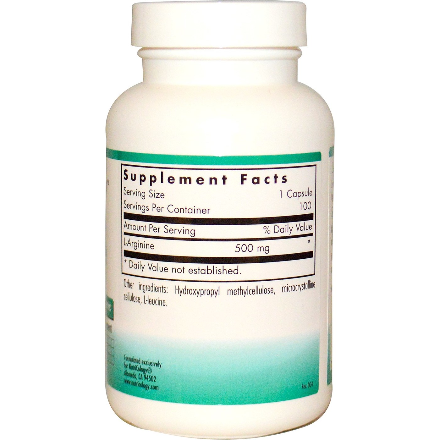 Nutricology L-Arginina 100 Cápsulas - Imagem 2