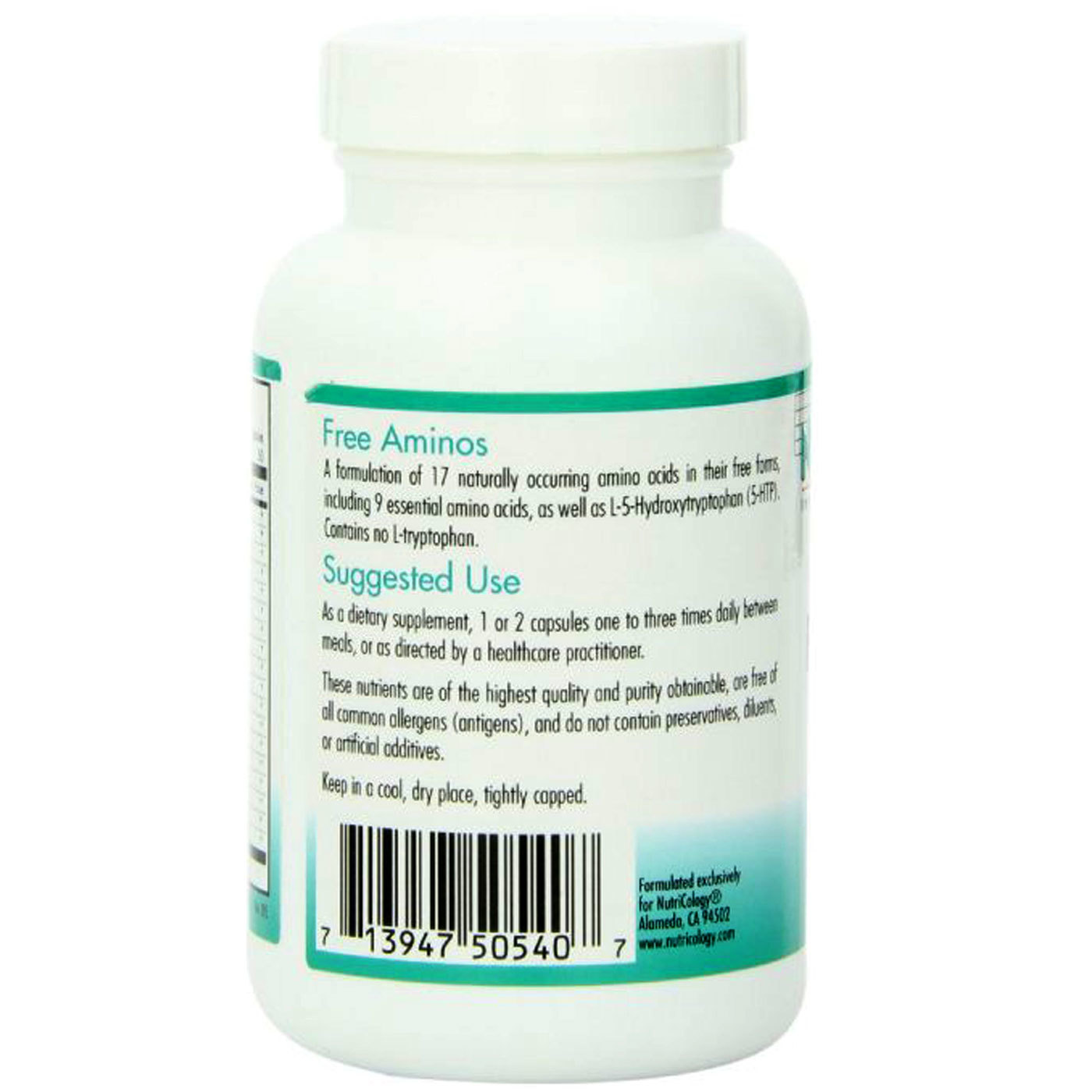 Nutricology Grátis Aminos 100 Cápsulas - Imagem 2