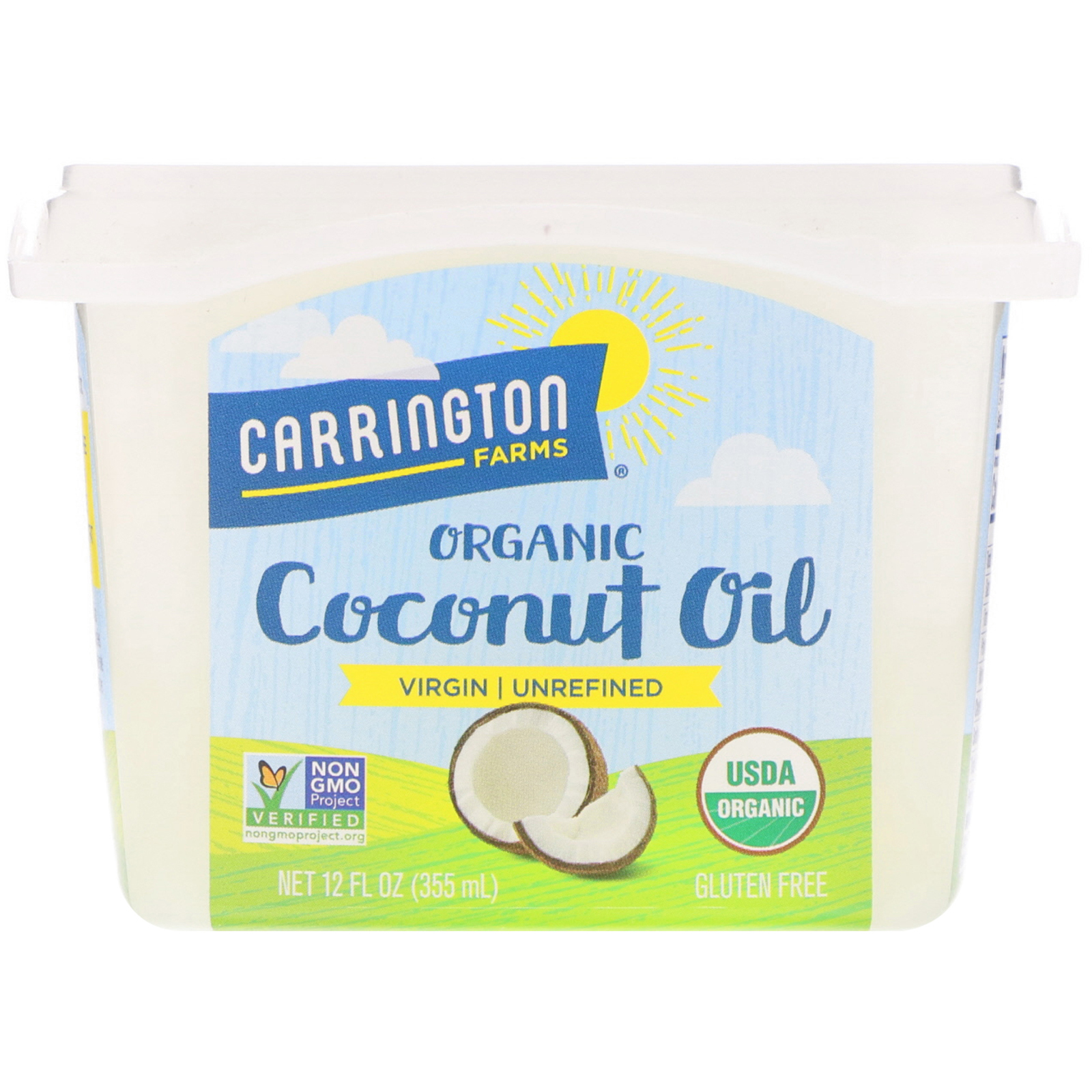 Carrington Farms, Organic Coconut Oil, Virgin - Unrefined, 12 fl oz (355 ml)