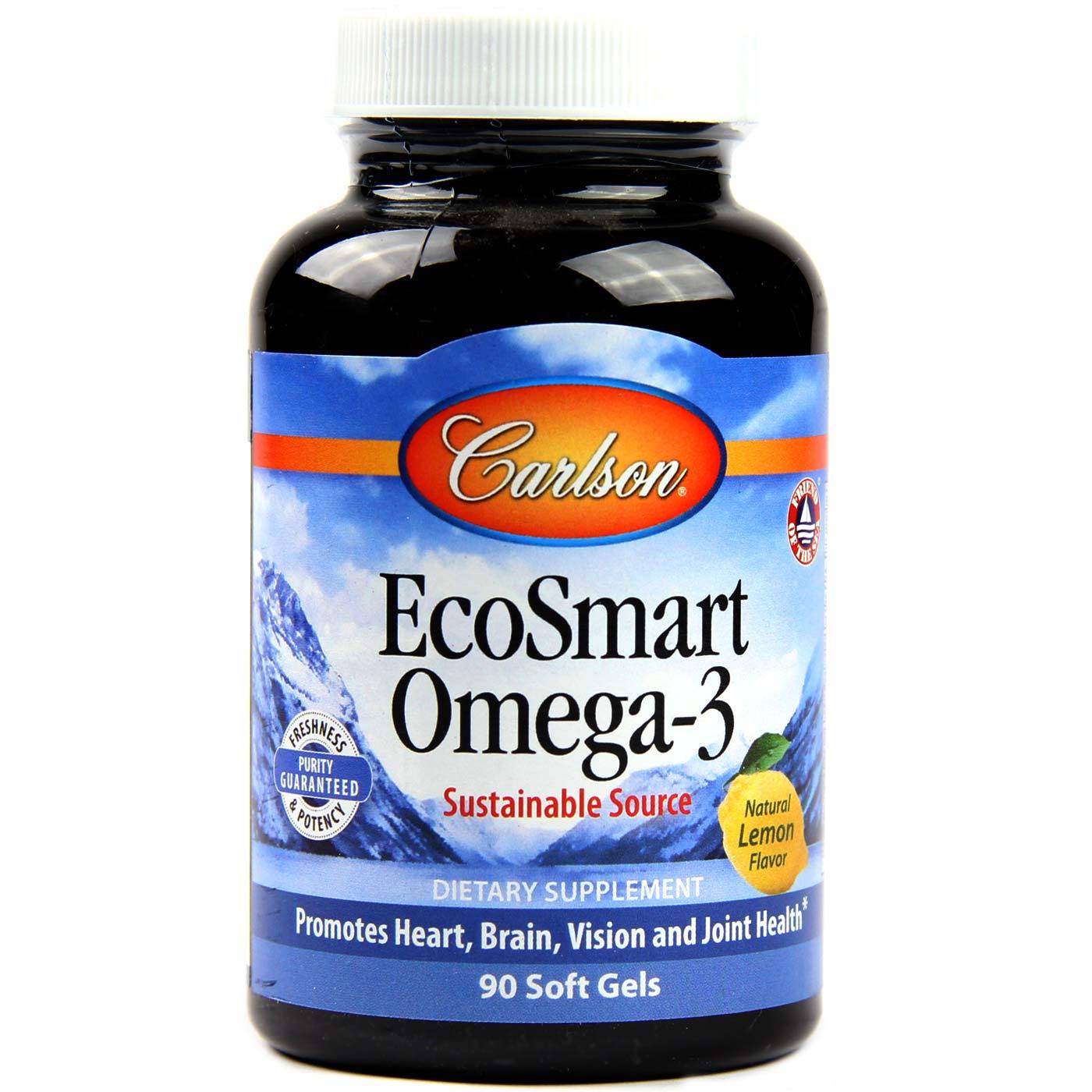 Carlson Labs EcoSmart Omega-3 limão 90 Cápsulas