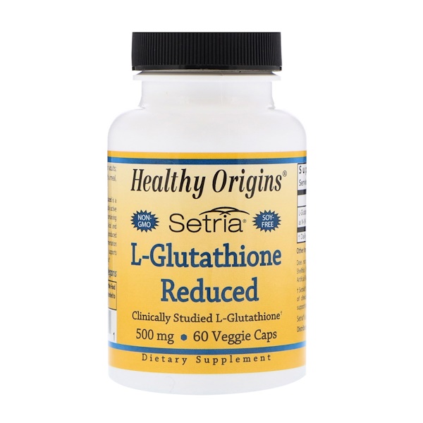 Healthy Origins, Setria, L-Glutationa Reduzida, 500 mg, 60 Cápsulas