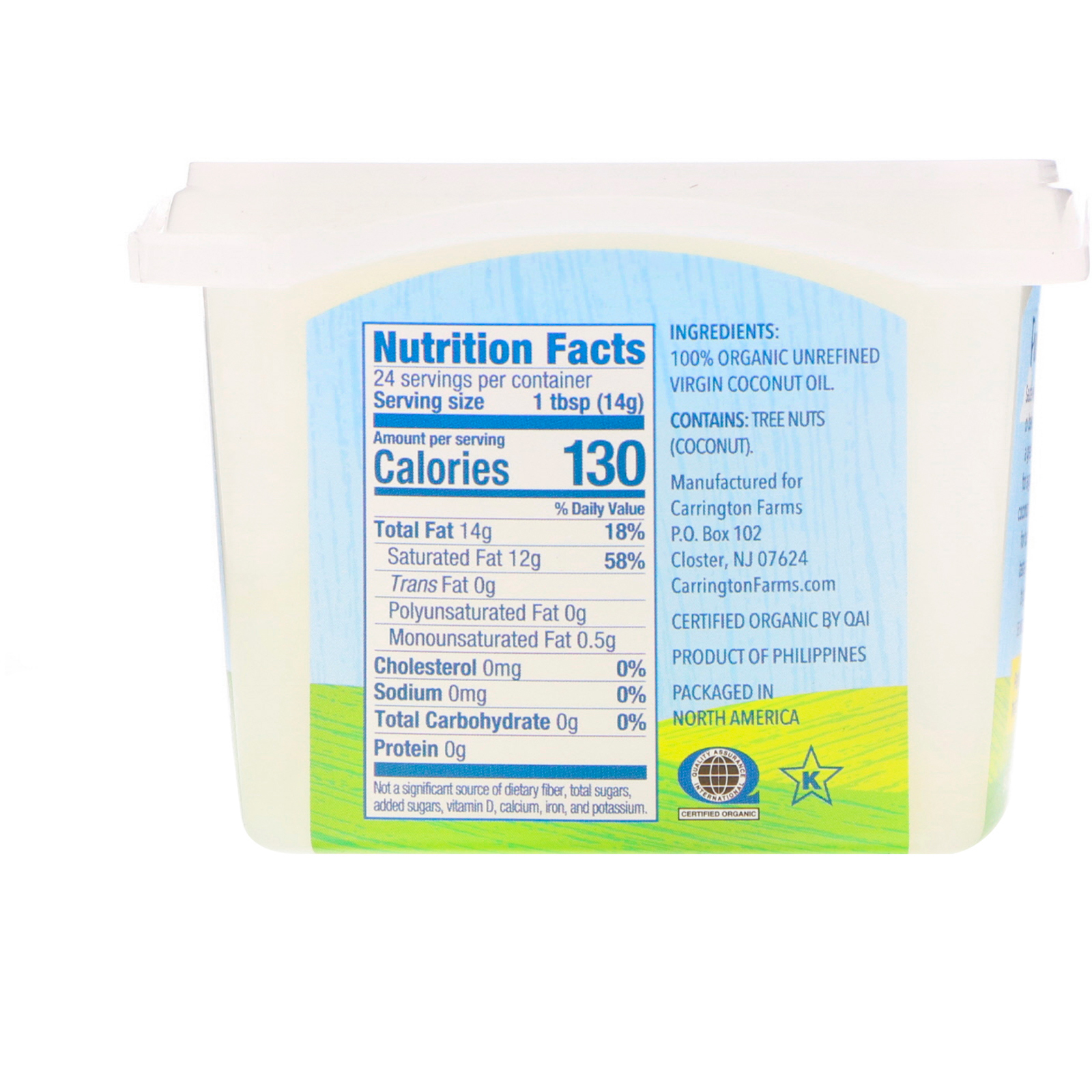 Carrington Farms, Organic Coconut Oil, Virgin - Unrefined, 12 fl oz (355 ml) - Imagem 2