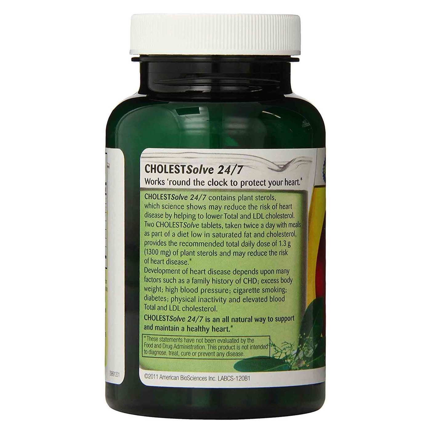 American BioSciences CHOLESTSolve 24/7 120 Tabletes - Imagem 2