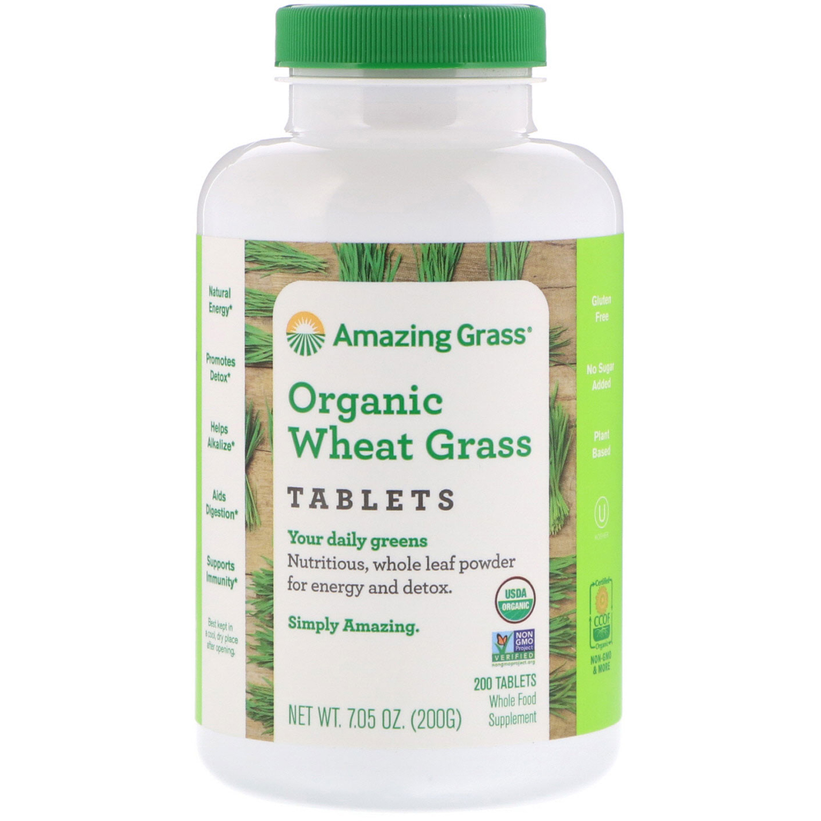Amazing Grass, Organic Wheat Grass Tablets, 200 Tablets