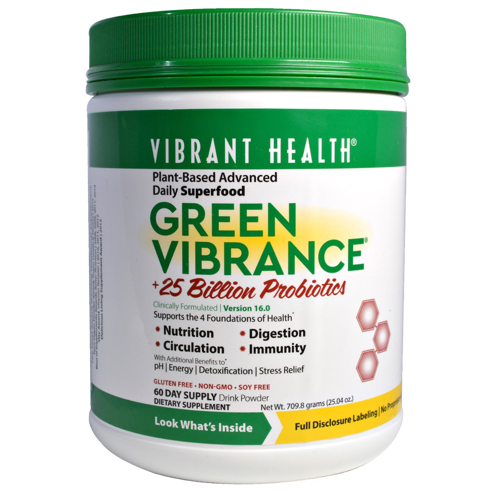 Vibrant Health, Green Vibrance, Versão 16.0, +25 Bilhões de Probióticos, 25,04 oz. (709,8 g)