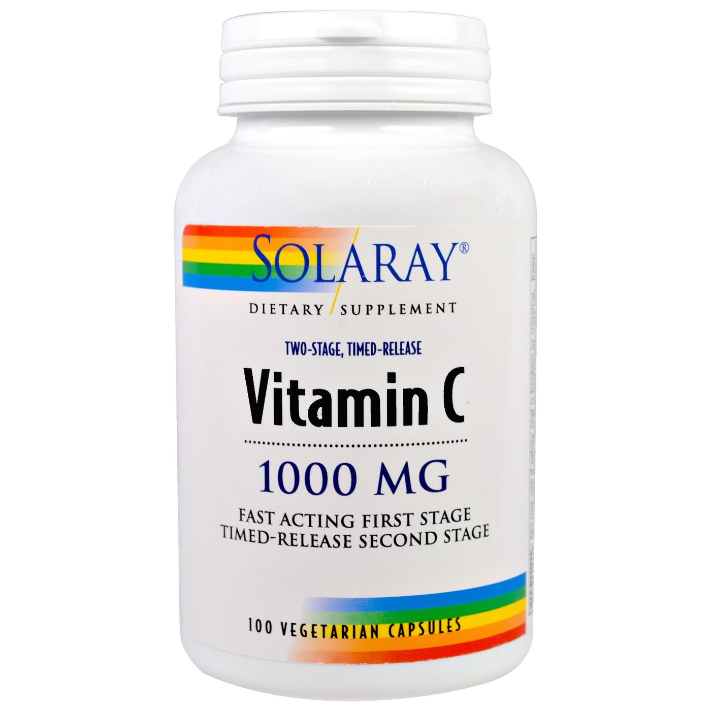 Solaray Dois Estágios Temporário Lançamento Vitamina C 1000 mg 100 Cápsulas Vegetarianas