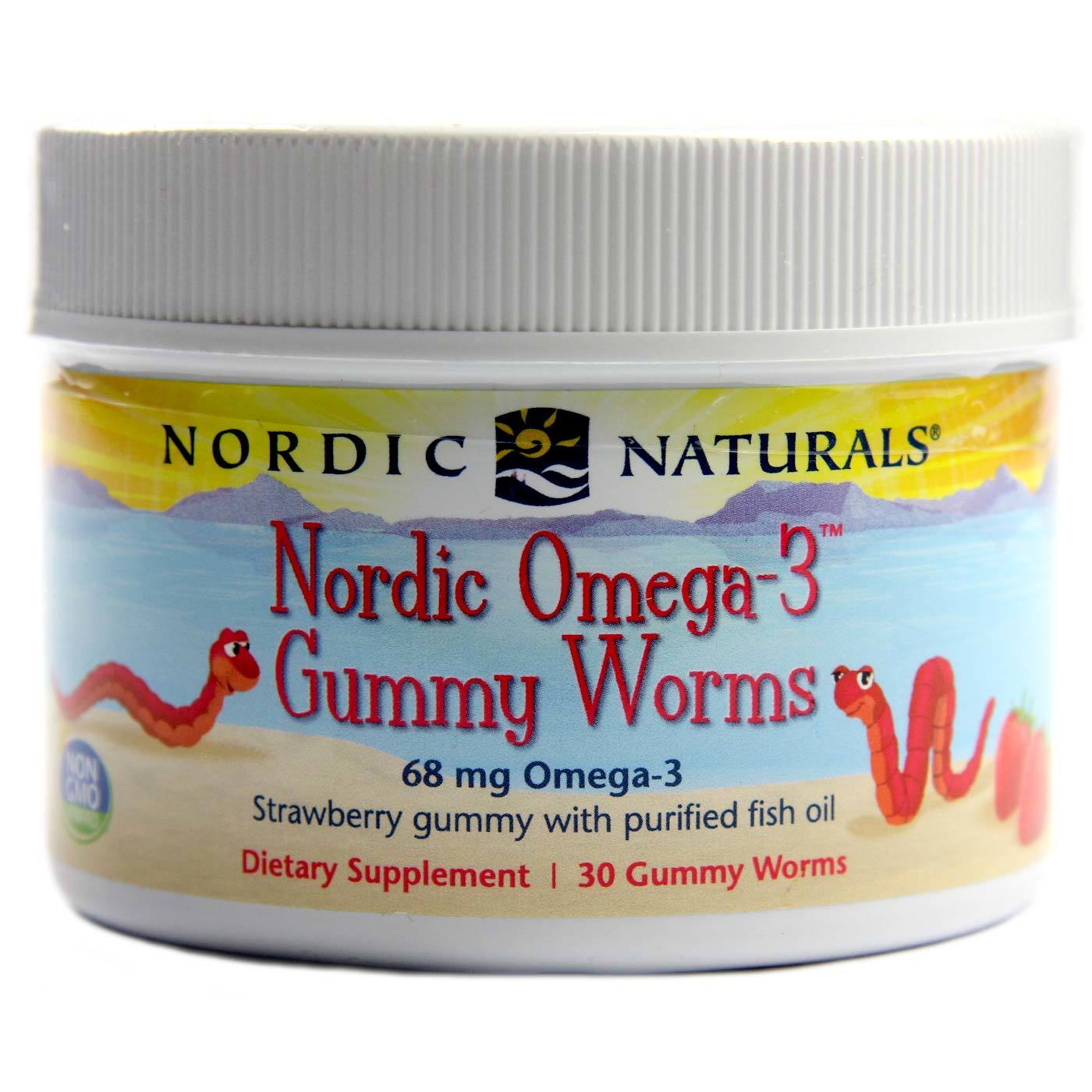 Nordic Naturals Nórdicos Omega-3 gomosos Worms Morango 30 Jujubas Worms